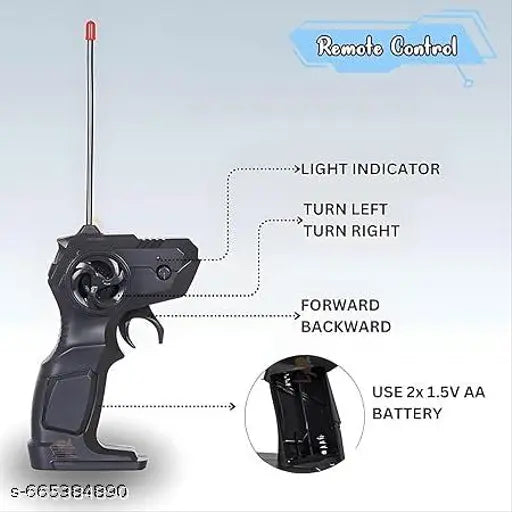 Rechargeable Remote Control 8 Tyres Police Patrol Moka 4x4 Stunt Car.Police Themed Moka Car for Kids 40MHz,1:16 Scale