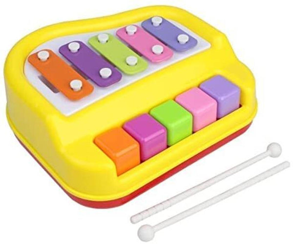 2-in-1 Piano Xylophone for Kids | Multicolor 5 Key Musical Toy  (Multicolor)