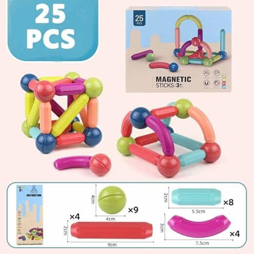 25 PCS Megnetic Building Blocks  (Multicolor)