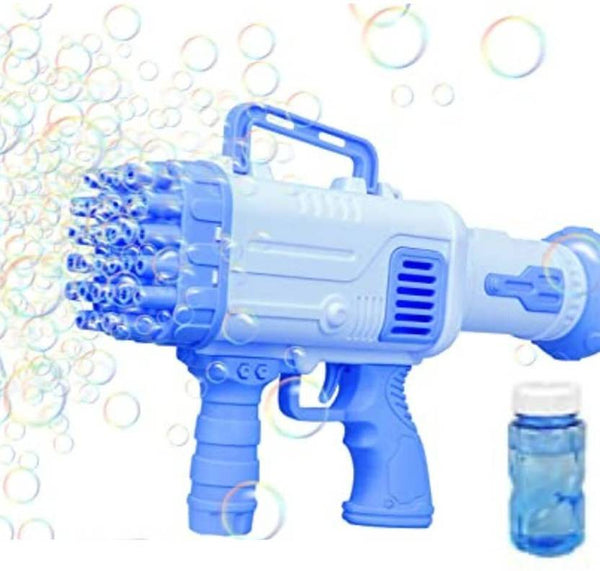 32 Hole Electric Rocket Bubble Gun for Kids with Soap Solution Water Gun  (Blue)