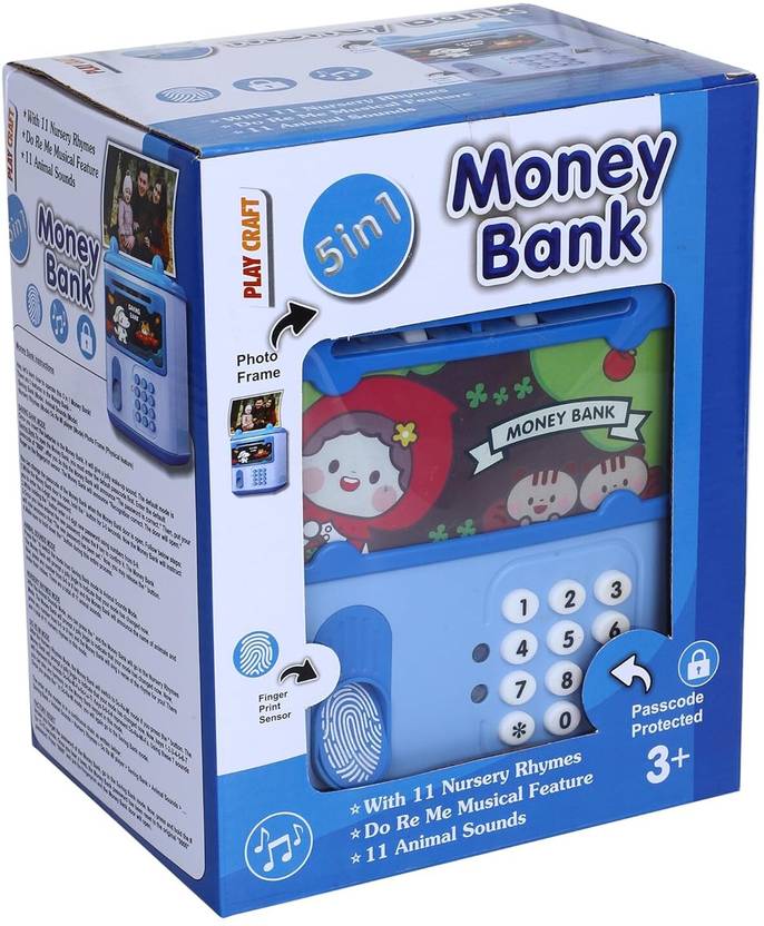 5 in 1 Money Bank Mini ATM | Coin Bank Money for Kids Coin Bank  (Multicolor)