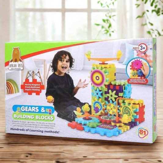 81 Pcs Gear Building Blocks Bricks Gear Building Block Toy Sets  (Multicolor)