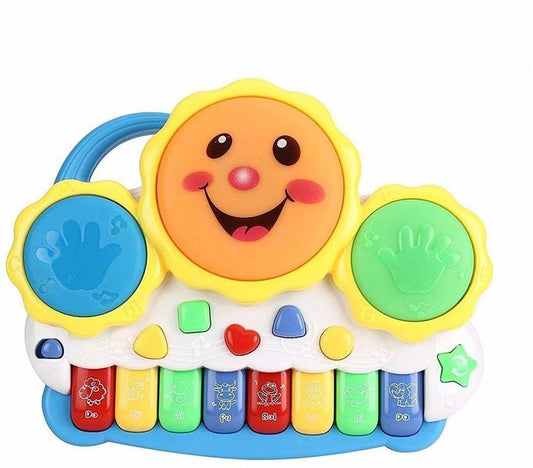 Keyboard Musical Piano Toy with Flashing Lights Animal Sounds and Songs for Kids  (Multicolor)