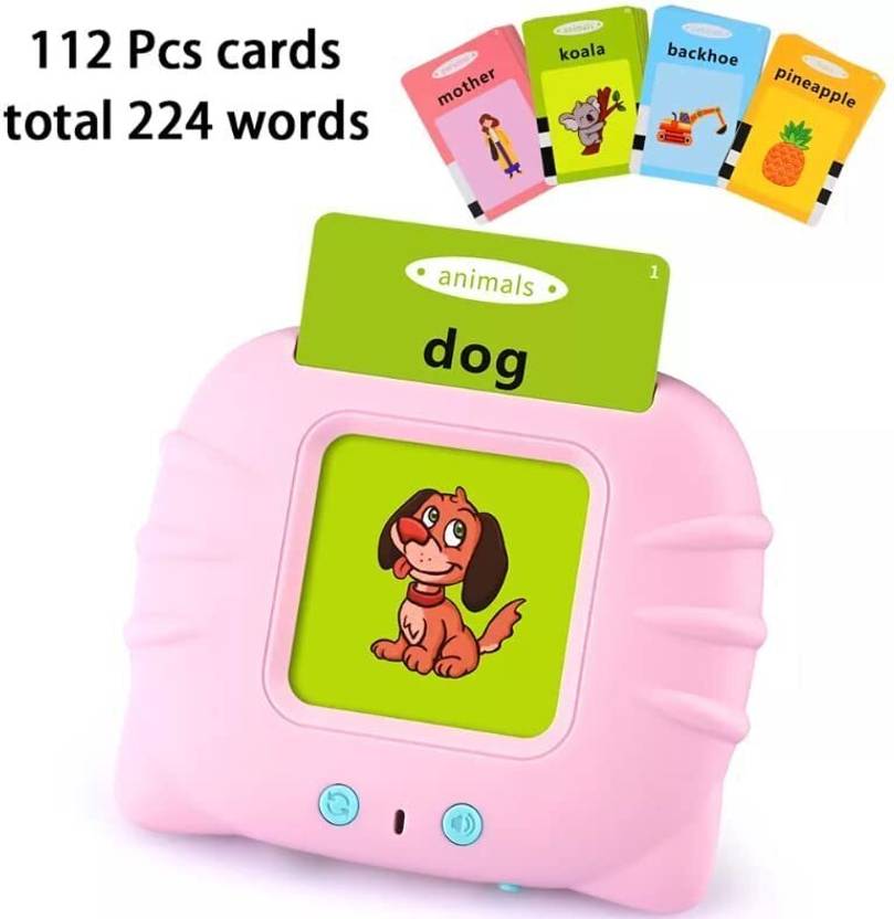 Talking Flash Cards For Kids | Flash Card Reader Game 224 Words Learning Toys  (Pink)