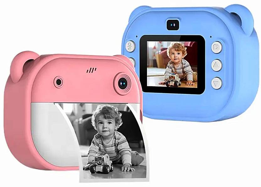 Mini Camera Photo Instant Photo Print Camera for Kids Children Polar Instant Camera  (Blue, Pink)