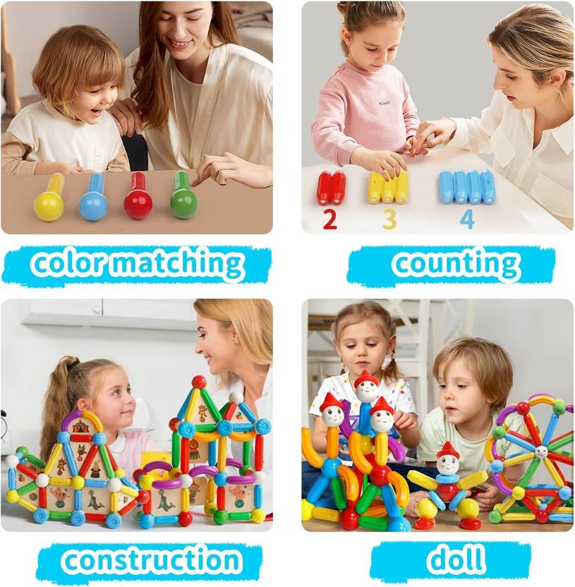 Learn With Fun Magnetic Sticks Building Blocks for Kids 36 Pcs  (Multicolor)