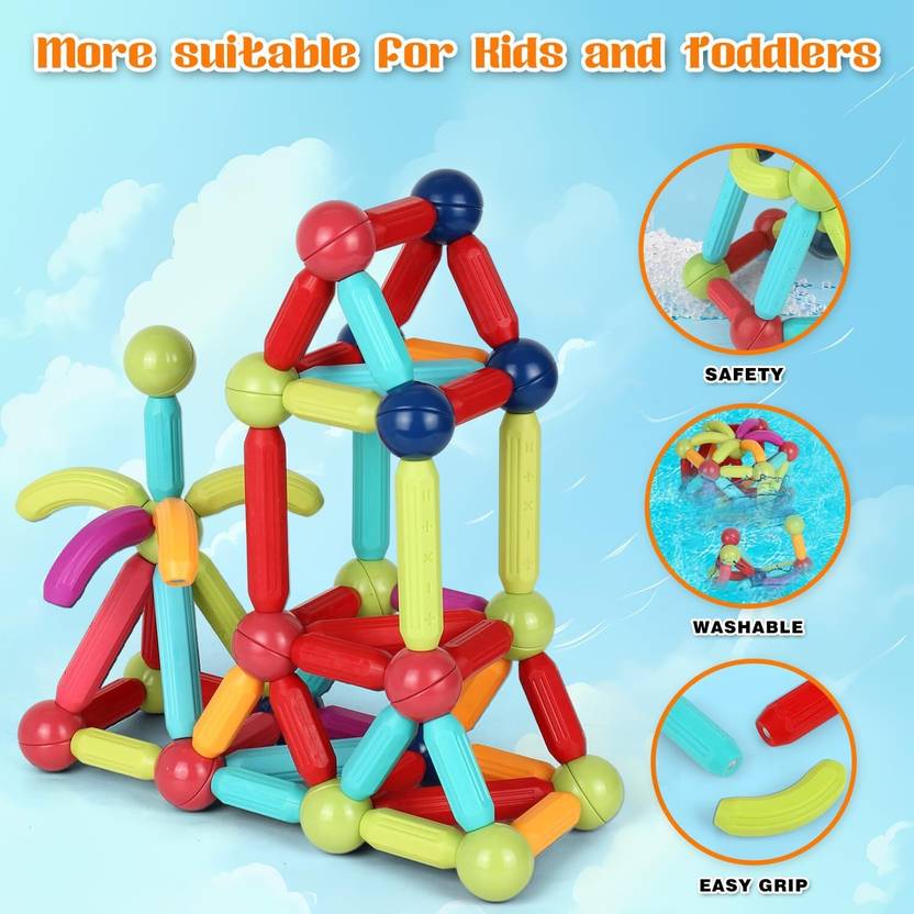 Learn With Fun Magnetic Sticks Building Blocks for Kids 36 Pcs  (Multicolor)