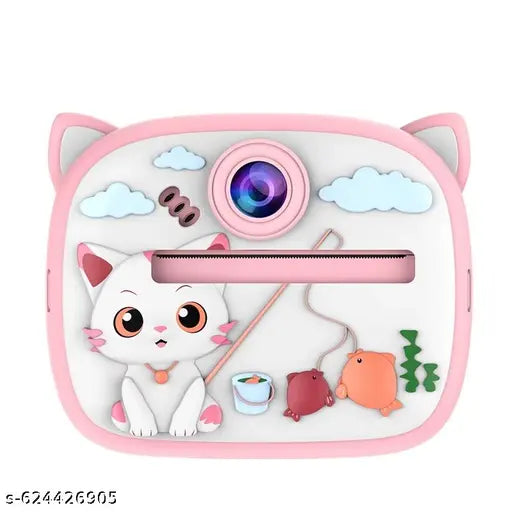 Instant Print Camera for Kids - 1080P HD, 48MP, Bluetooth, Free App, 2 Rolls Print Paper with 6 Sketch Pen, Stickers, Fun Filters, Gift for Boys and Girls (Pink, Pack of 1)