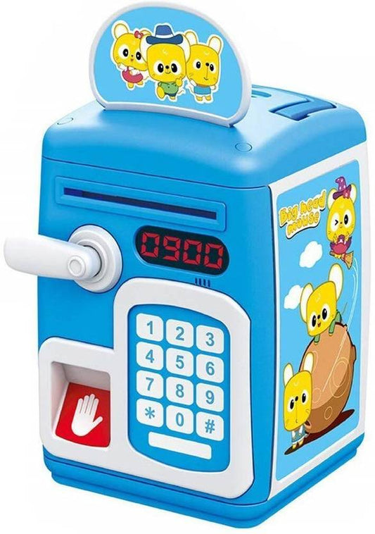 Money Safe Kids with Finger Print Sensor Piggy Savings Bank with Electronic Lock, Blue Coin Bank  (Blue)